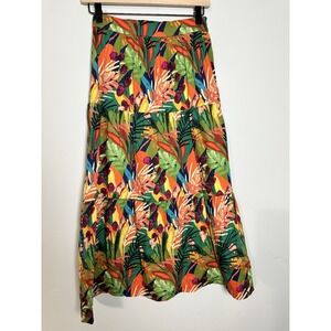 NWT O.P.T. Tuckernuck Tropical Floral Tiered Midi Skirt - Size XS